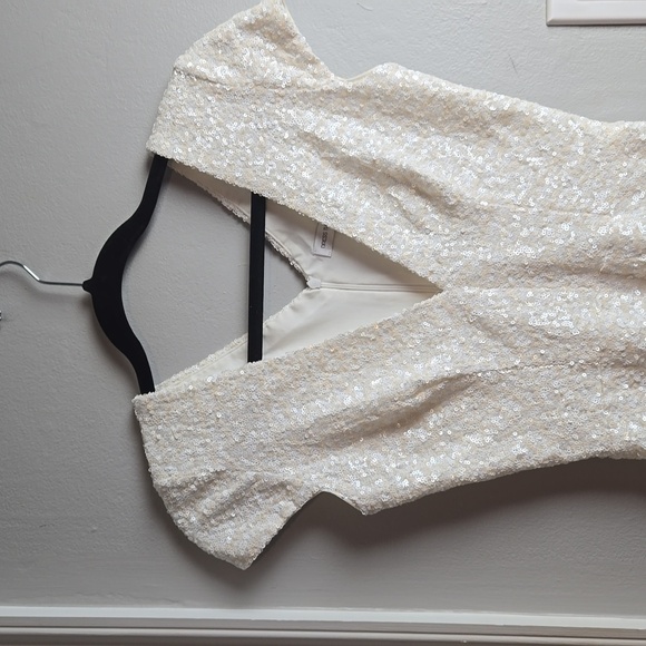 Dress The Population Zoe Sequin Cap Sleeve Mini Dress-Size Medium - Picture 8 of 17